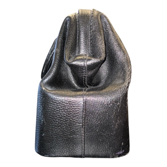 Vintage Rare Black Leather Doctor’s Bag Silver Hardware Made in Hungary - Picture 5 of 14